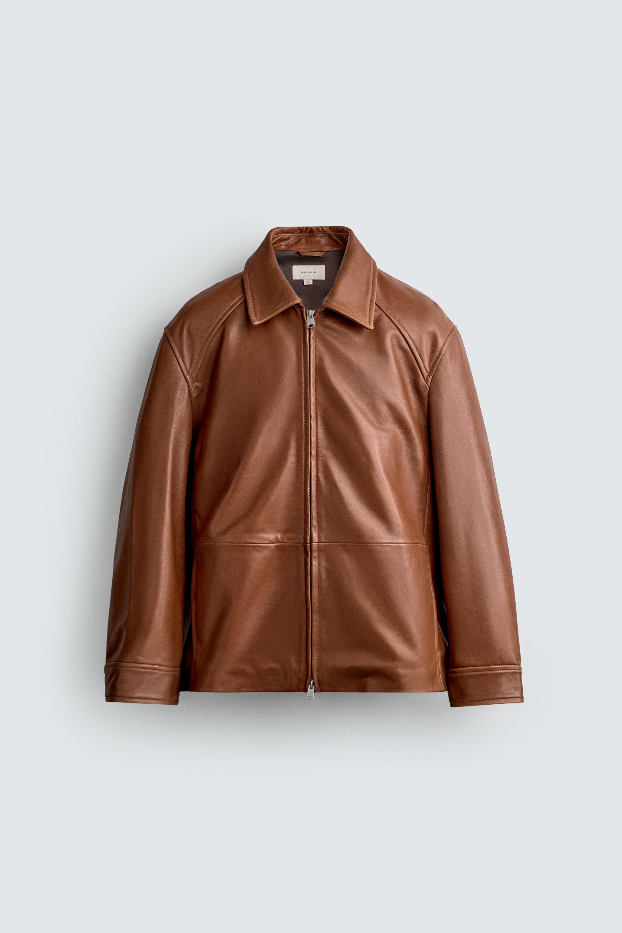 BLOUSON REGULAR FIT EN CUIR